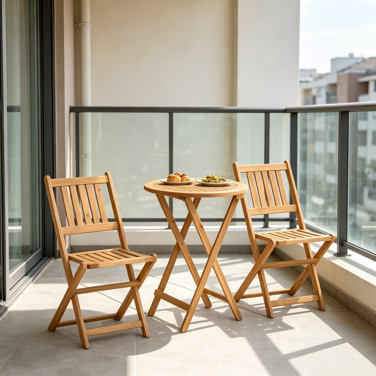 Compact Folding Balcony Set